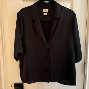 Aritizia Wilfred Beso Satin Shirt in black
